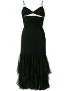 Valentino Pre-owned Ruffle Trim Dress - Black