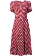 Altuzarra Striped Ruched Detail Dress, Women's, Size: 36, Red, Silk