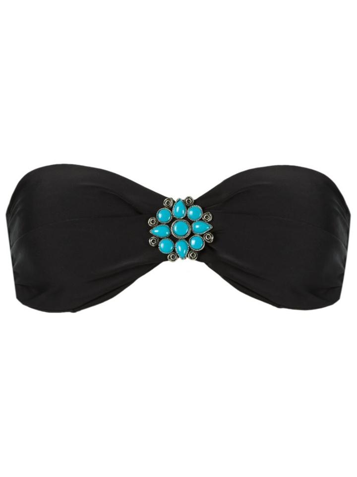 Blue Man Embellished Bandeau Bikini Top, Women's, Size: P, Black, Polyamide/spandex/elastane