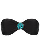 Blue Man Embellished Bandeau Bikini Top, Women's, Size: P, Black, Polyamide/spandex/elastane