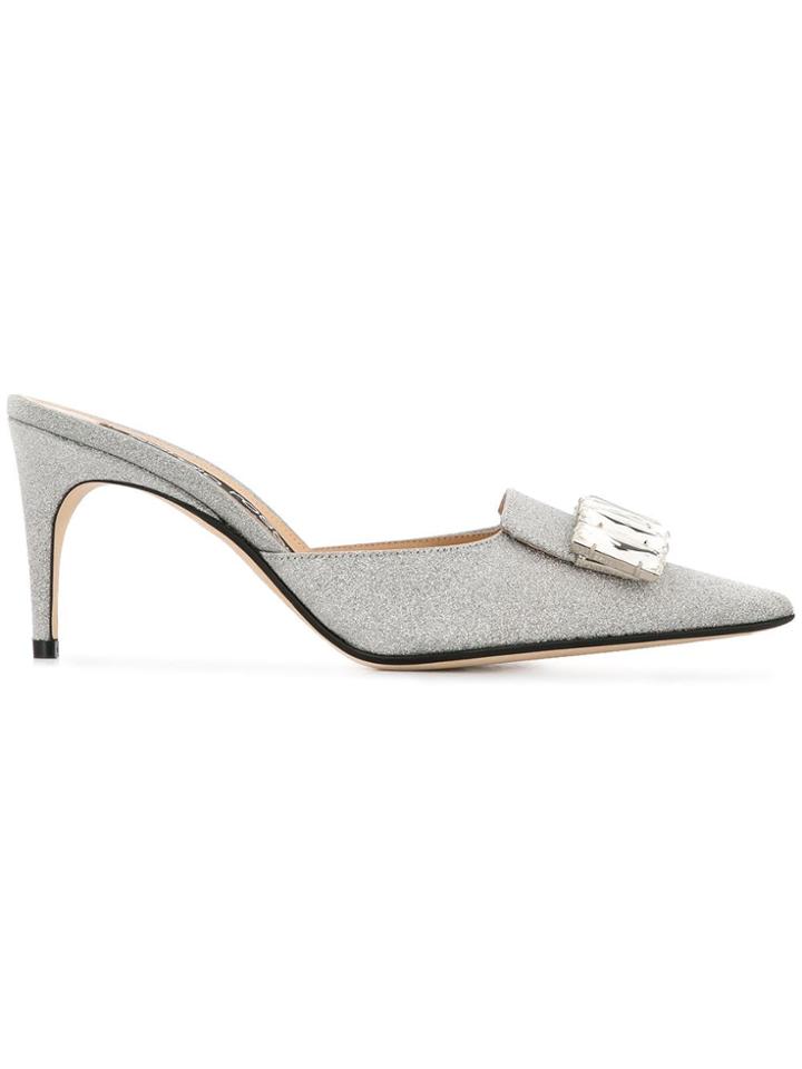 Sergio Rossi Sr1 Sparkle Mules - Metallic