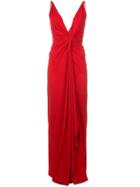 Alexandre Vauthier Ruched Waist Gown - Red