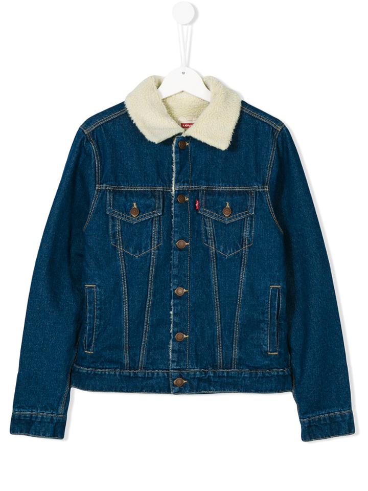 Levi's Kids Denim Jacket With Graphic Back Print - Blue