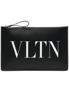 Valentino Val Vltn Logo Zip Crdhldr Blk - Black