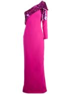 Sachin & Babi Sequins Embellished Evening Dress - Pink & Purple