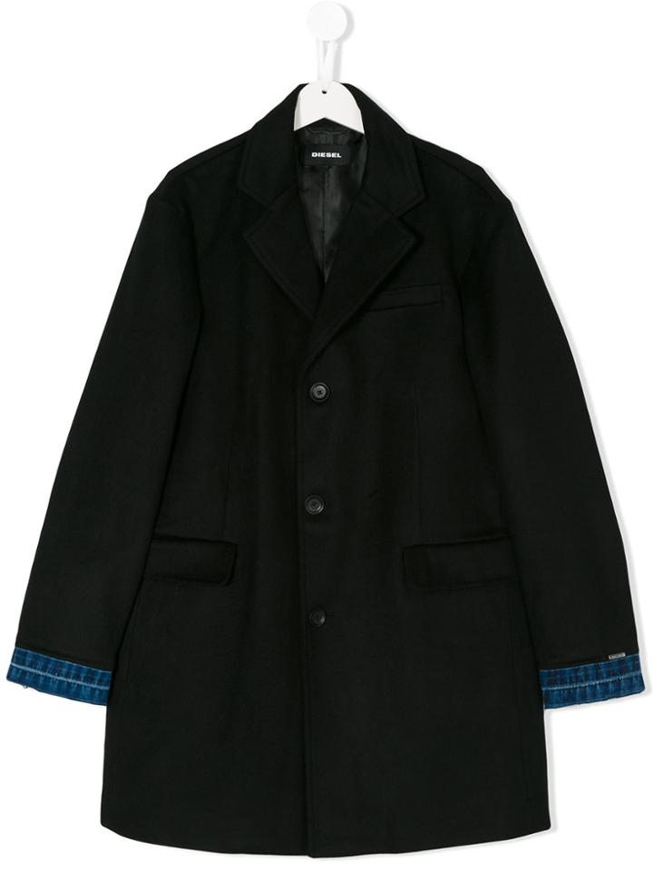 Diesel Kids Denim Cuff Coat - Black