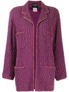 Chanel Pre-owned Loose Tweed Jacket - Purple