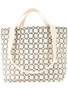 Maison Kitsuné Le Rectangle Printed Tote - White