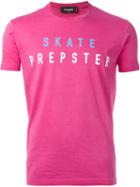 Dsquared2 Skate Prepster Print T-shirt, Men's, Size: Large, Pink/purple, Cotton