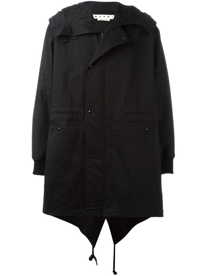 Marni Drop Tail Hem Parka - Black