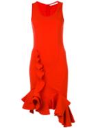 Givenchy - Ruffle Trim Fitted Dress - Women - Polyamide/spandex/elastane/viscose - 36, Red, Polyamide/spandex/elastane/viscose