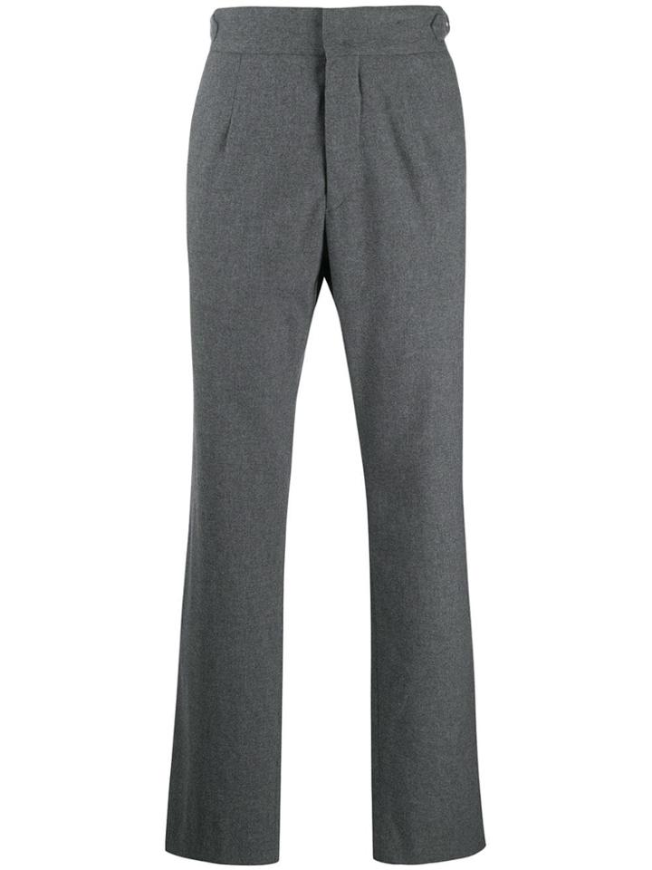Maison Flaneur Tailored Straight Leg Trousers - Grey