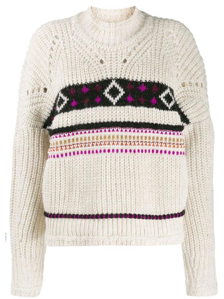 Isabel Marant Intarsia-knit Jumper - Neutrals