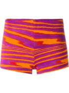 Missoni Striped Knit Shorts, Women's, Size: 38, Yellow/orange, Rayon/polyester/spandex/elastane