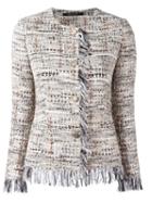 Tagliatore Tweed Buttoned Jacket, Women's, Size: 40, Nude/neutrals, Cotton/polyamide/polyester/cupro