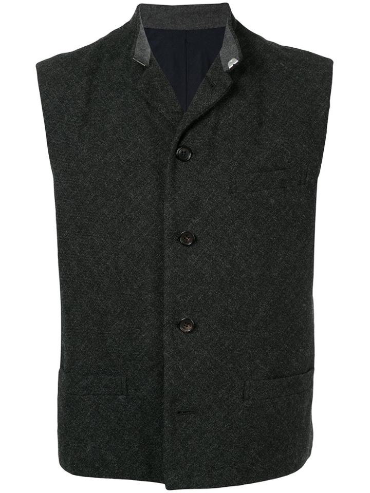 Comme Des Garçons Vintage Mandarin Collar Sleeveless Vest - Black