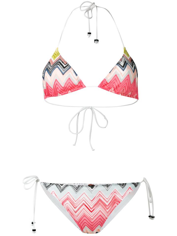 Missoni Zig Zag Bikini, Women's, Size: 44, White, Rayon/nylon/spandex/elastane