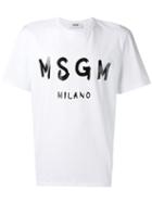 Msgm - Logo Print T-shirt - Men - Cotton - S, White, Cotton