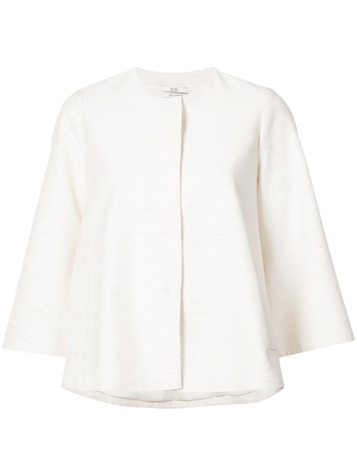 Co Collarless Button Jacket - White
