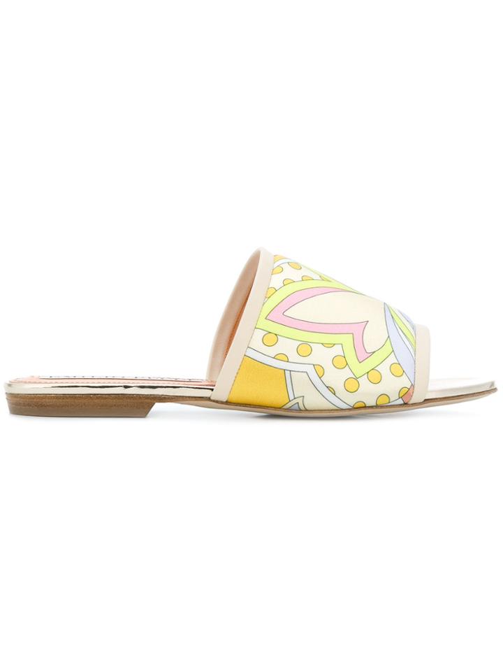 Emilio Pucci Printed Slides - Nude & Neutrals
