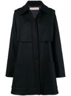 Marni Concealed Front Coat - Black