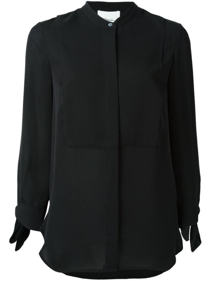 3.1 Phillip Lim Tied Cuff Shirt, Women's, Size: 10, Black, Silk