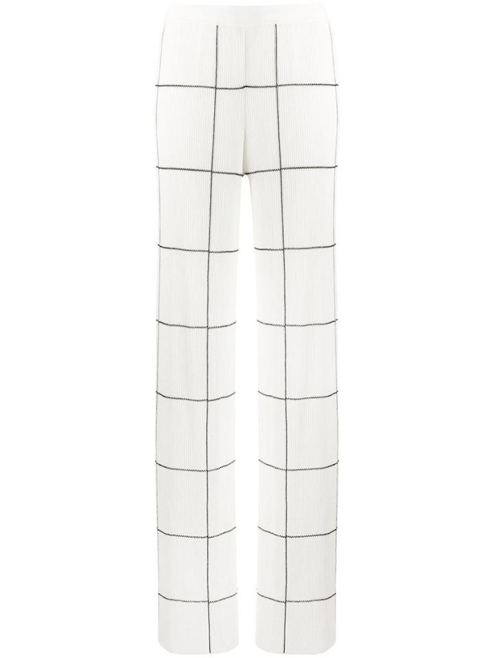 Missoni Knitted Grid-print Wide Trousers - White