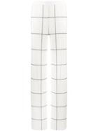 Missoni Knitted Grid-print Wide Trousers - White
