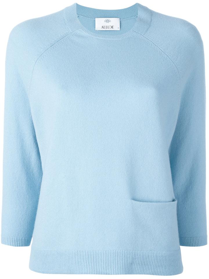 Allude Pocket Detail Jumper, Women's, Size: Small, Blue, Cashmere