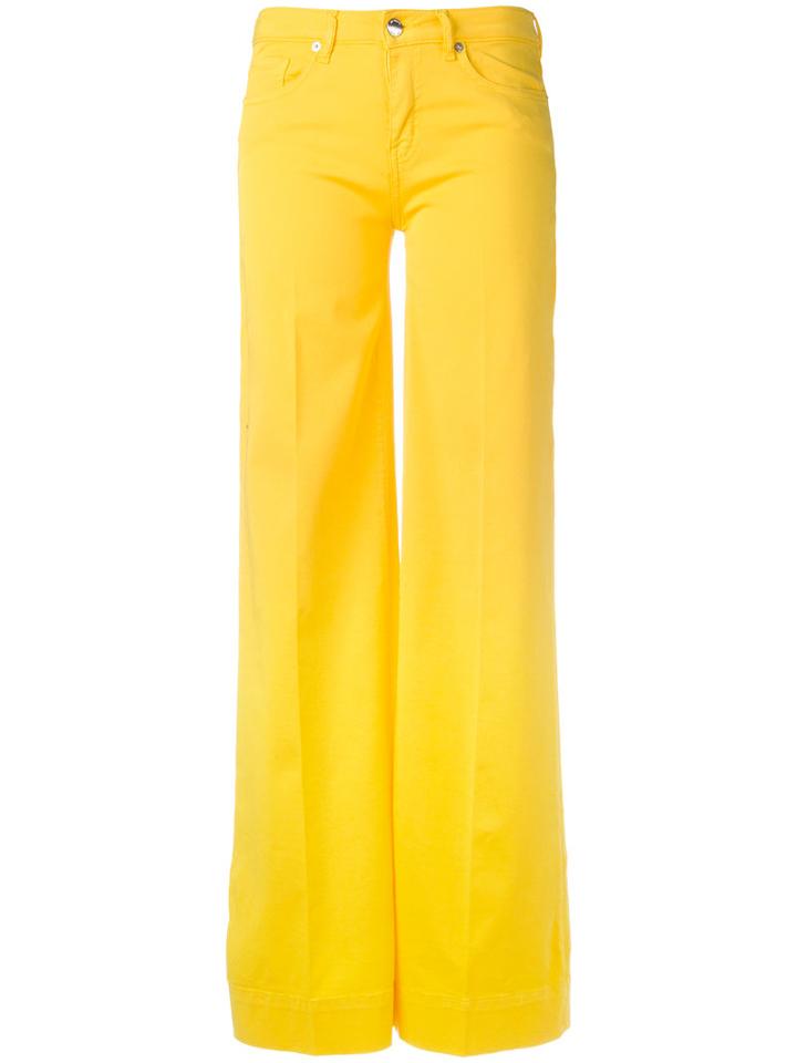Love Moschino Wide Leg Jeans, Women's, Size: 29, Yellow/orange, Cotton/spandex/elastane