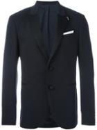 Neil Barrett Piercing Detail Blazer, Men's, Size: 50, Blue, Polyester/viscose/virgin Wool