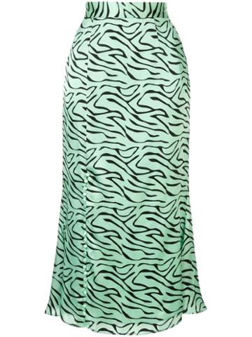 Olivia Rubin Zebra Print Skirt - Green