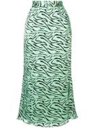 Olivia Rubin Zebra Print Skirt - Green