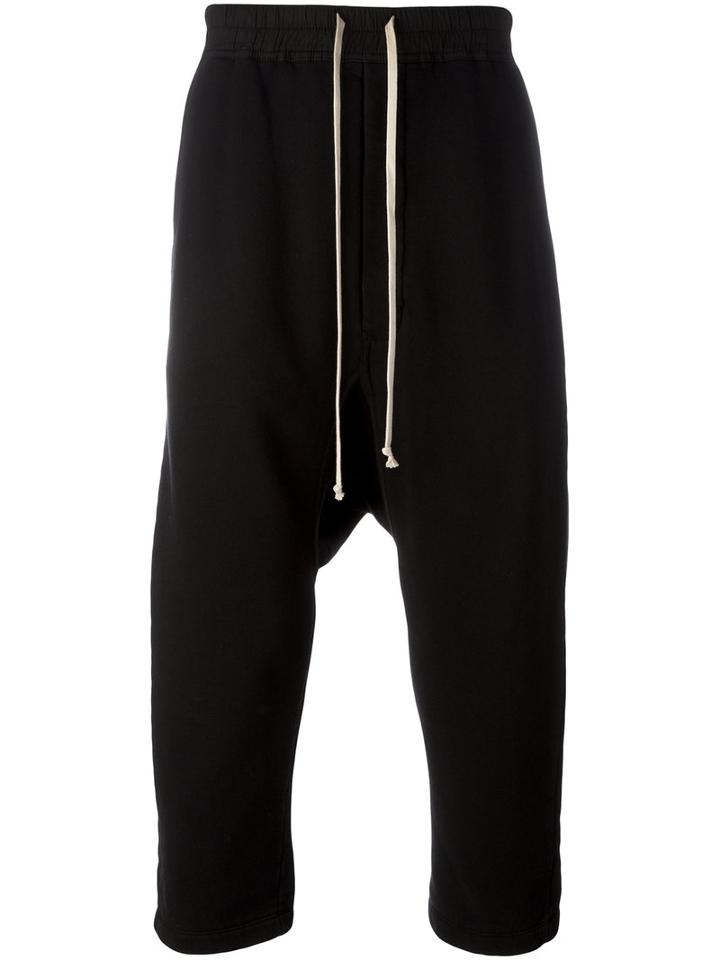 Rick Owens Drkshdw - Drop-crotch Track Pants - Men - Cotton - S, Black, Cotton