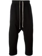 Rick Owens Drkshdw - Drop-crotch Track Pants - Men - Cotton - S, Black, Cotton
