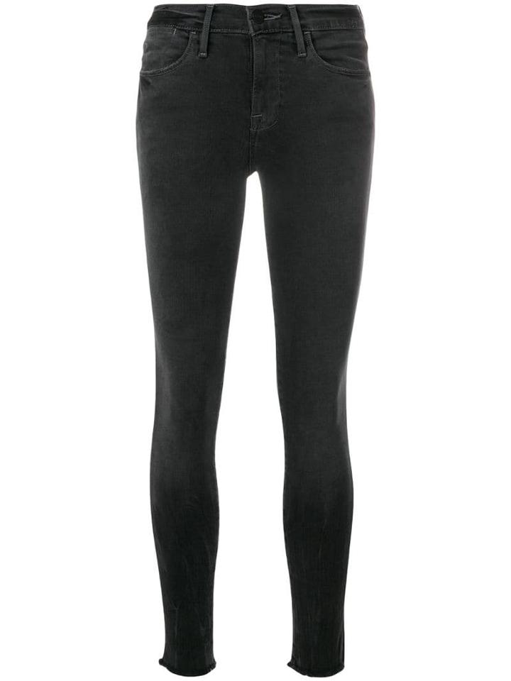 Frame Raw Hem Skinny Jeans - Grey