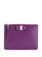 Salvatore Ferragamo Vara Bow Clutch - Purple