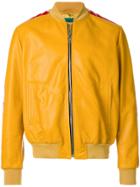 Kappa Leather Bomber Jacket - Yellow & Orange