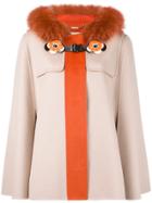 Fendi Trim Hooded Coat - Yellow & Orange