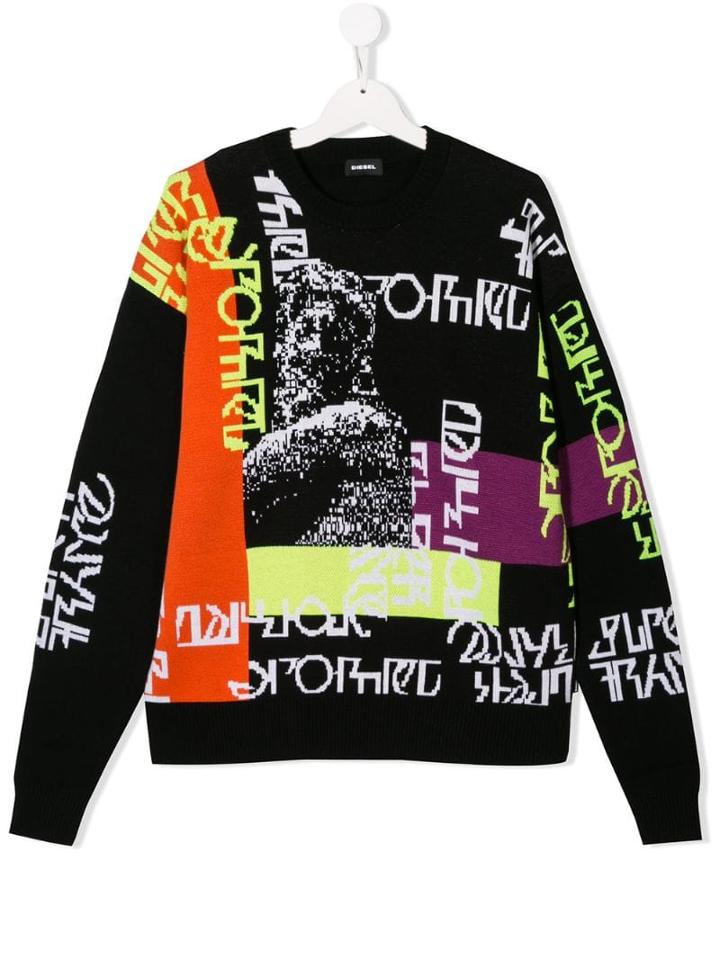 Diesel Kids Teen Print Sweatshirt - Black