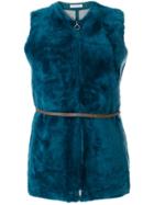 Fabiana Filippi Zip-up Belted Gilet - Blue