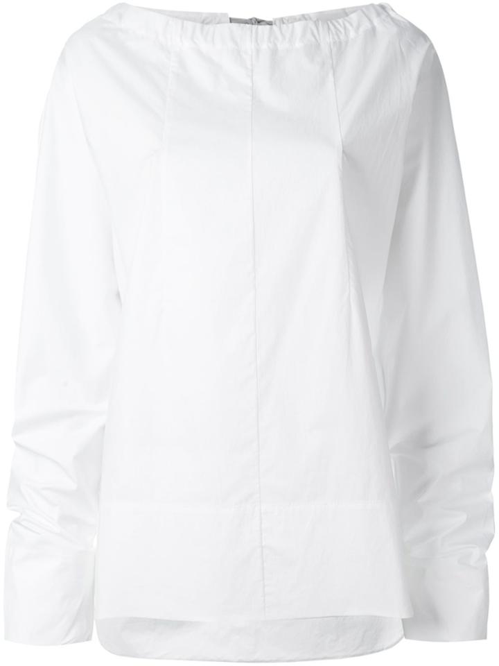 Marni Drawstring Collar Poplin Blouse - White