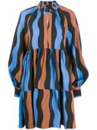 Stine Goya Wavy Stripe Tiered Dress - Blue
