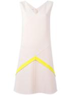 Oscar De La Renta V-neck Dress, Women's, Size: 6, Nude/neutrals, Virgin Wool/nylon/spandex/elastane