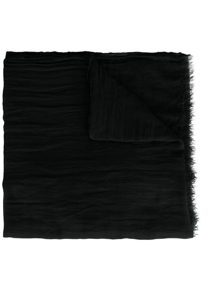 Rick Owens Fringed-hem Scarf - Black
