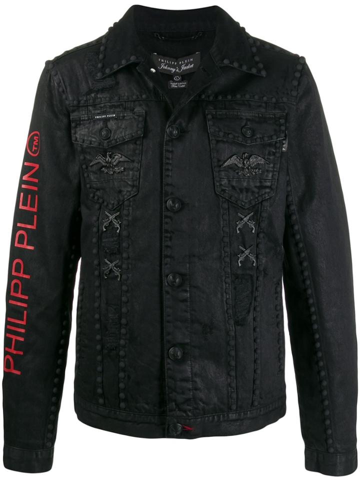 Philipp Plein Stud Denim Jacket - Black