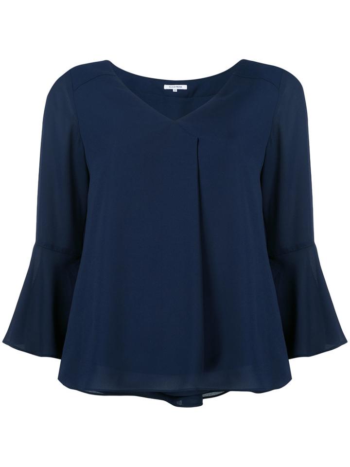 Guild Prime - Flute Sleeve Blouse - Women - Polyester - 36, Blue, Polyester