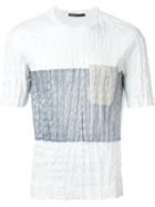Issey Miyake Men Texture Contrast Panel Wrinkled T-shirt