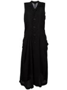 Comme Des Garçons Vintage Long Frayed Edge Dress, Women's, Size: Medium, Black
