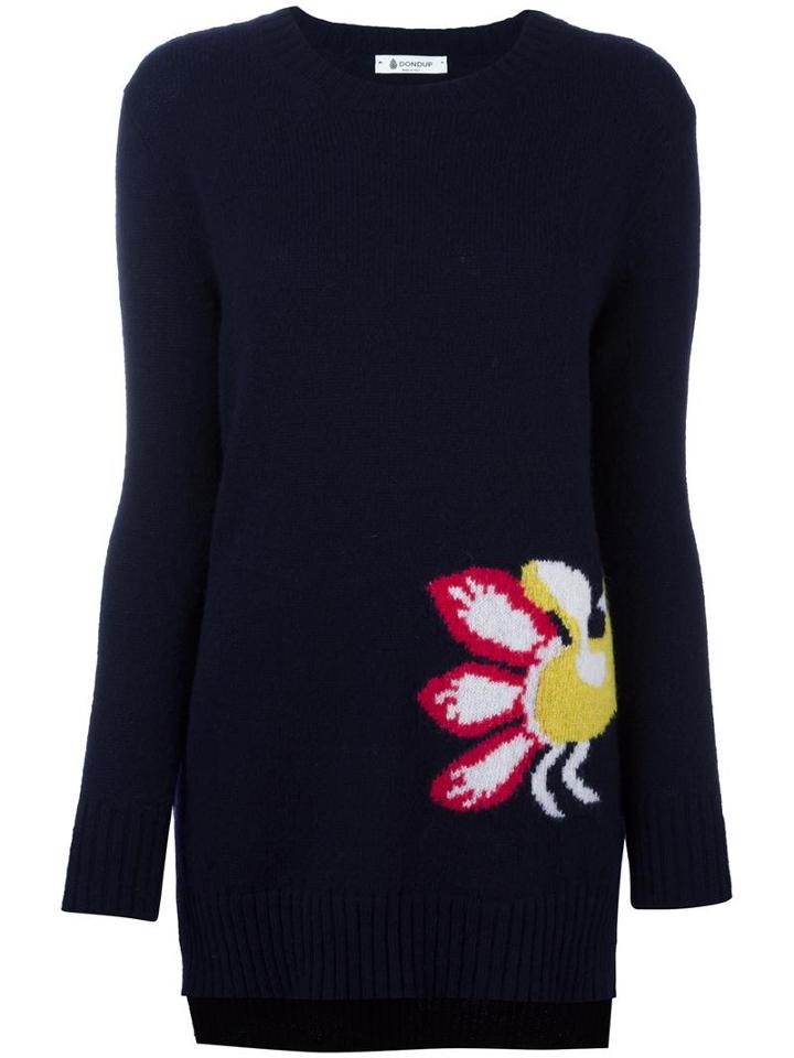 Dondup Intarsia Detail Jumper, Women's, Size: 42, Blue, Wool